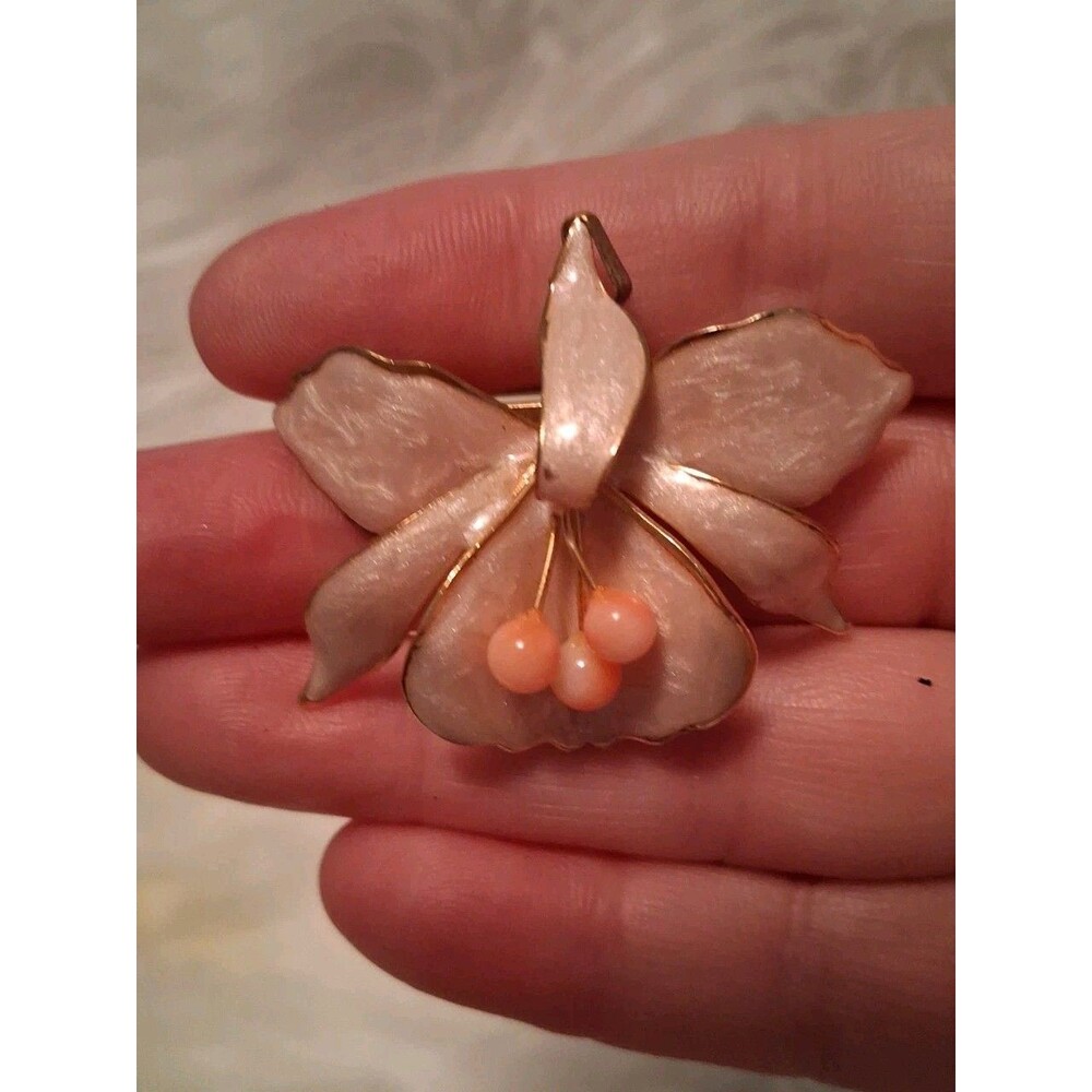 Beautiful Vintage Orchid Brooch/Pin 1950s Mid-Century
